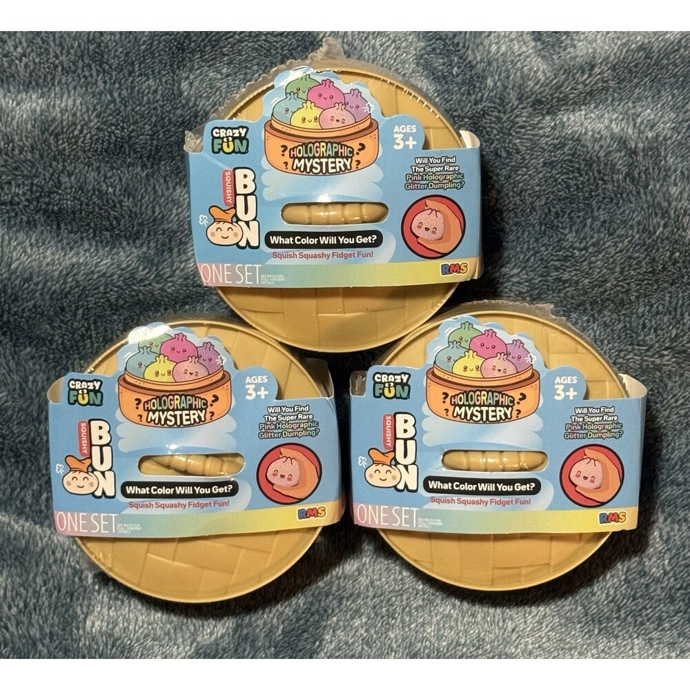(3 PC)  RMS Holographic Mystery Squishy - The Viral Mystery Dumpling, Crazy Fun